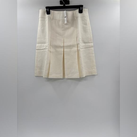 J.Crew Pleated knee-length skirt in stretch linen blend - Picture 4 of 4
